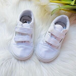 Toddler White Vans Sneakers